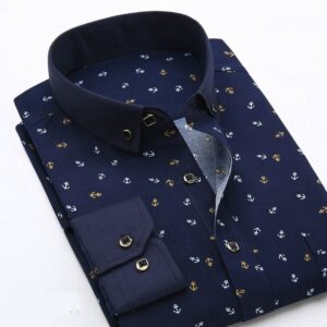 Navy Blue Floral Shirt