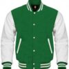 Green Cream Varsity Jacket