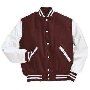 Brown And White Varsity Jacket