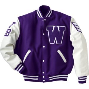 Purple And White Baseball Jacket