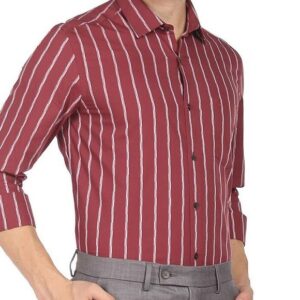 Wine and White Striped Shirt