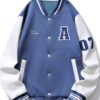 Sky Blue White Baseball Jacket