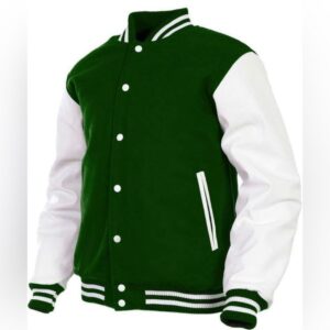Green White Baseball Jacket