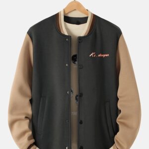Carton color Black Baseball Jacket