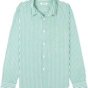Green Striped Men Shirt