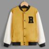 Yellow and Cream Varsity Jacket