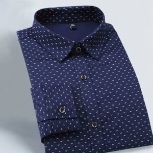 Navy Blue Dotted Shirt