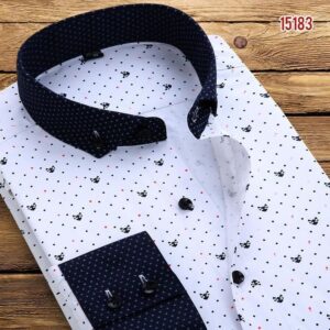 White Black Floral Shirt