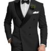 Black double-breasted tuxedo suits