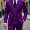 Purple 3-piece men suit