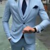 light blue suit
