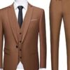 3-piece brown men suit