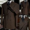 Brown double breasted suit