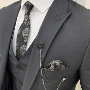 Dark ash men suit