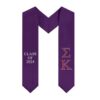 Purple satin graduation sashes