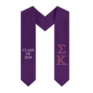 Purple satin graduation sashes