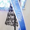 Sky blue satin muffler